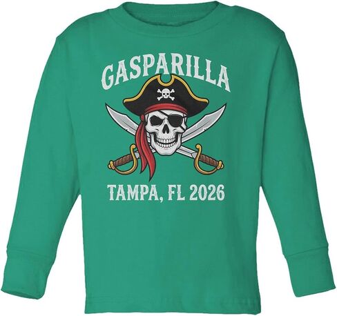 Gasparilla Inspired Pirate Skull - Festival Tribute Toddler Long Sleeve Tshirt in Saudi Arabia