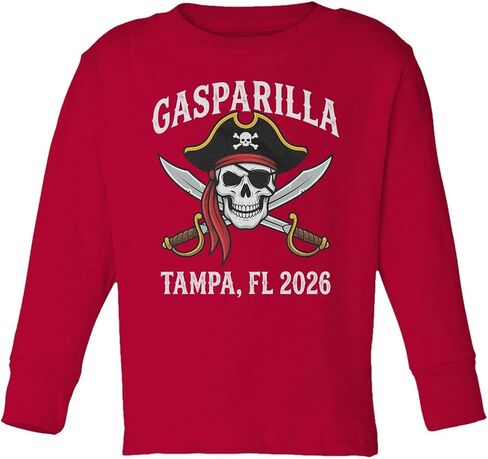 Gasparilla Inspired Pirate Skull - Festival Tribute Toddler Long Sleeve Tshirt in Saudi Arabia