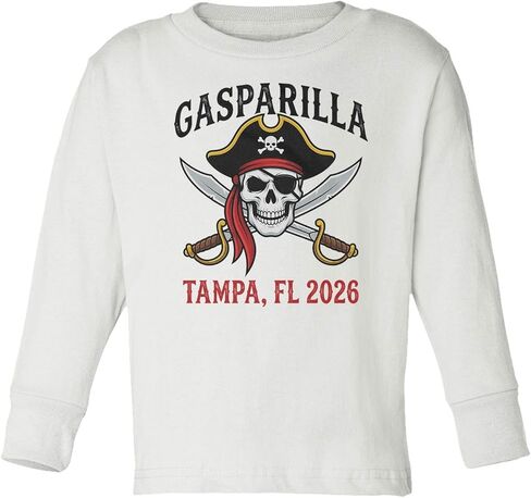 Gasparilla Inspired Pirate Skull - Festival Tribute Toddler Long Sleeve Tshirt in Saudi Arabia