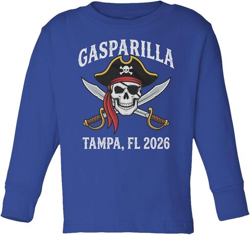 Gasparilla Inspired Pirate Skull - Festival Tribute Toddler Long Sleeve Tshirt in Saudi Arabia