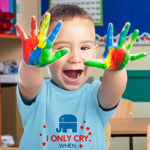 Toddler T-Shirt I Only Cry When Democrats Hold Me Cotton 0 Best Loved Boy & Girl Clothes 0 Dearest Baby Funny Tee A White Design Only 3T in Saudi Arabia
