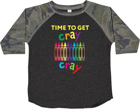 inktastic Time to Get Cray Cray Crayons Humor Toddler T-Shirt - 3/4 Sleeve in Saudi Arabia