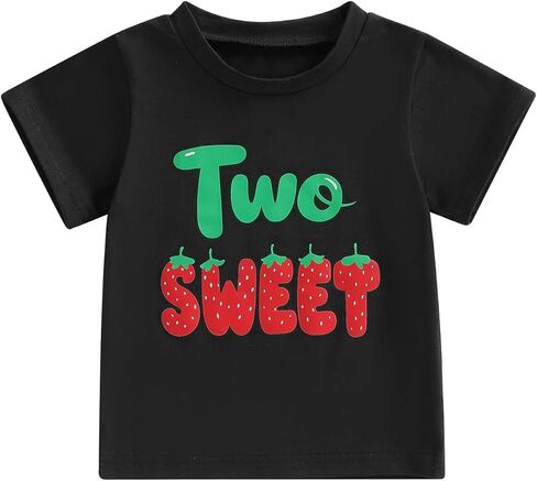 Toddler Girls 2nd Birthday Shirt Two Sweet 2 Year Old Outfit Girl Second Birthday Tshirts Party Gift Tee Top in Saudi Arabia