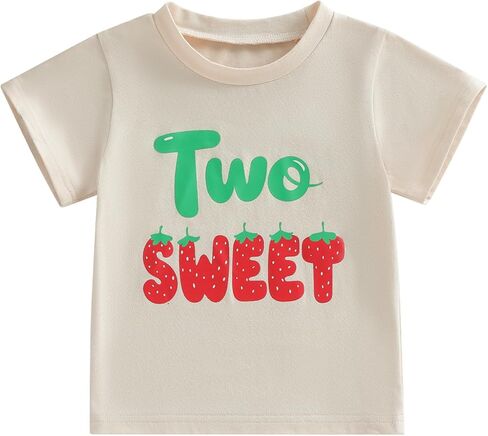 Toddler Girls 2nd Birthday Shirt Two Sweet 2 Year Old Outfit Girl Second Birthday Tshirts Party Gift Tee Top in Saudi Arabia