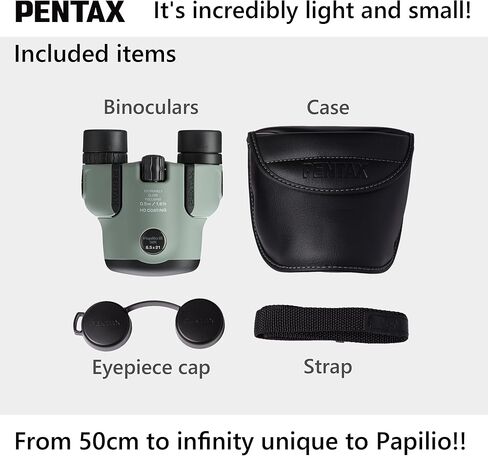 PENTAX Papilio III 6.5x21 WR Olive, 50cm Close-up to Infinity Focus, Weather-Resistant Body, New HD Coating, Suitable for observing Tiny Objects, for Travel, Hiking, Concerts, Sports, Stargazing in Saudi Arabia