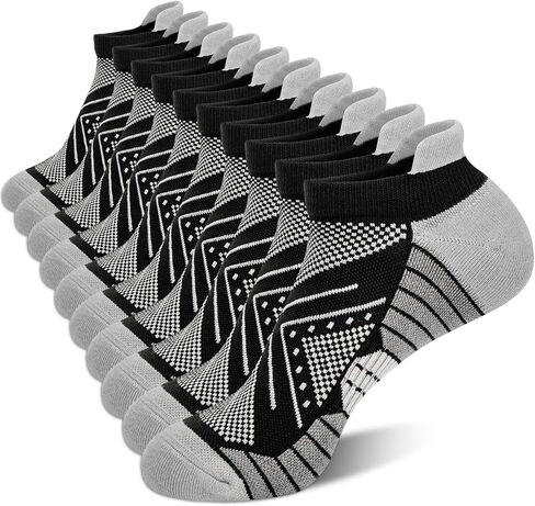 Ludaro 5 Pairs Womens Ankle Running Socks, Athletic Cushioned Tab Cotton Arch Support Crew Moisture Wicking Socks for Sport in Saudi Arabia
