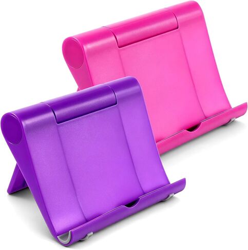 2 Pack Cell Phone Stand for Desk Foldable Mobile Phone Holders Adjustable Tablet Stand for Desktop Kitchen Travel Compatible with All Smartphones in Kuwait