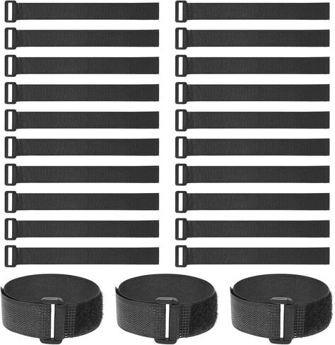 20 Pcs Reusable Fastening Cable Ties Adjustable Cable Organizers for Cords 12 Inch Nylon Cables Strap with Buckle Cables Tie Organizer Fastener Management Hook and Loop Straps for Extension Cord Ties in Saudi Arabia