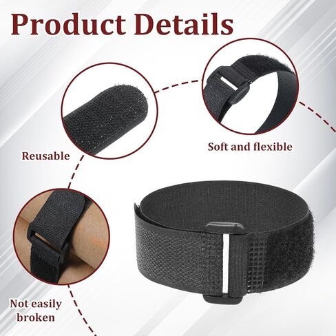 20 Pcs Reusable Fastening Cable Ties Adjustable Cable Organizers for Cords 12 Inch Nylon Cables Strap with Buckle Cables Tie Organizer Fastener Management Hook and Loop Straps for Extension Cord Ties in Saudi Arabia
