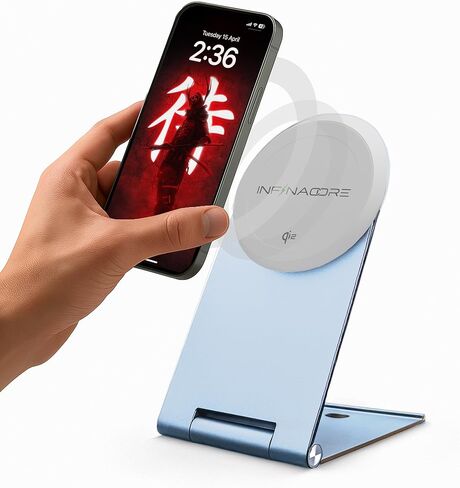 محطة شحن InfinaCore 3 في 1 لأجهزة Apple - أساسيات السفر - شاحن سفر لاسلكي مغناطيسي - قاعدة شحن قابلة للطي لهاتف Magsafe iPhone 16 15 14 13 12 Pro Max/Plus وAirPods وApple Watch in Kuwait