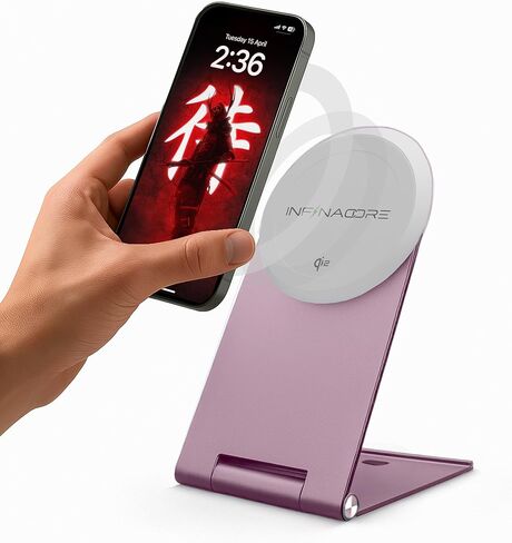 محطة شحن InfinaCore 3 في 1 لأجهزة Apple - أساسيات السفر - شاحن سفر لاسلكي مغناطيسي - قاعدة شحن قابلة للطي لهاتف Magsafe iPhone 16 15 14 13 12 Pro Max/Plus وAirPods وApple Watch in Kuwait