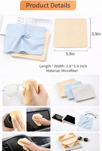 2 مشبك منظف نظارات محمول و6 مناديل من الألياف الدقيقة، أداة تنظيف سريعة للنظارات والظلال in Kuwait