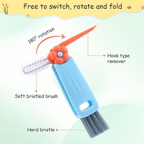 6pack Cleaner Brush Set, 3 in 1 Cup Lid Cleaning Brush and 7.6inch Straw Brush Crevice Cleaning Brush for Water Bottle Gap Lid(2style/6pcs) in Saudi Arabia