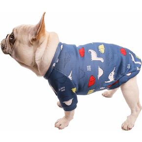 CHEERTAILS Cartoon Dog Sweaters for Small Dogs Male Female, Cute Dinosaur French Bulldog Clothes Cotton Small Dog Clothes for Boys Girls Dog Shirts for Small Frenchie Dogs (M)