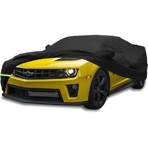 Yixin Waterproof Car Covers for 2010-2021 Chevy Camaro Car Cover 190T Covers Customer Fit 100% Waterproof Windproof Strap & Double Door Zipper Up to 192" L (Black)