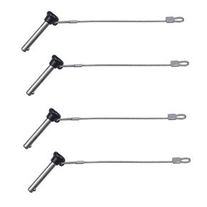 MIZUGIWA Boat Bimini Top Pins 3/16 Inch,Black Nylon Head Pull Pin w/Lanyard Stainless Steel,Quick Release Pull Pins for Ball Socket Deck Hinges Marine Hardware, Pack of 4