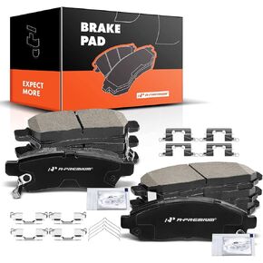 A-Premium Front & Rear Ceramic Disc Brake Pads Set Compatible with Select Nissan and Suzuki Models - Frontier 2005-2019, Xterra 2005-2015, Equator 2009-2012, with Hardware, 8 Pcs