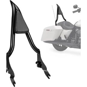 26" Motorcycle Sissy Bar for Harley, Integrated Passenger Backrest for Harley Davidson Touring CVO Street Glide Road Glide Electra Glide Road King FLHR FLHX FLHT FLTR 2009-2024, Black Sissy Bar