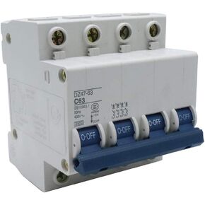 قاطع دائرة السكك الحديدية Yohii Din 63A AC 400V 4 Poles DZ47-63 C63