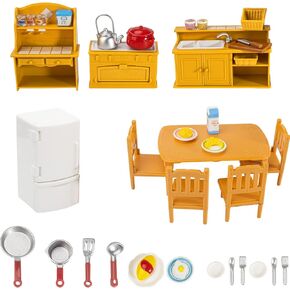 40 Pcs Mini House Kitchen Furniture Set with Cookware Pots,Pans Set and Food for Christmas Birthday Gifts