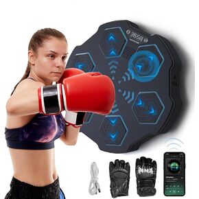 TAVODEAY Music Boxing Machine with LED Display,Bluetooth Smart Music Boxing Machine with Boxing Gloves,Wall Mounted Music Boxing Trainer, Digital Boxing Target Striking Pad for Men, Women＆Kids. in Saudi Arabia