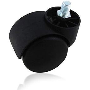 2 Inch Black Floor Protecting Rubber Office Chair Caster Wheels (Set of 5) fit to Metric screw M10x12 mm Screw Stem,Chinese standard chairs