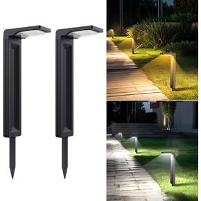 Sunvivo Solar Pathway Lights,2 Modes(Cool White or Warm White),Bright Solar Path Lights Outdoor Waterproof,Perfect Elegant Guide Light or Deco for Yard,Garden,Lawn,Sideway,Driveway,Walkway (2Pack)