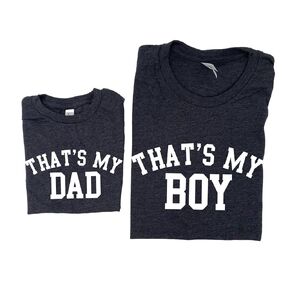 That's my boy that's my dad matching shirts for Father's Day son and dad daddy and me shirts dad of boys (14-16 youth large, That's my dad, Charcoal)