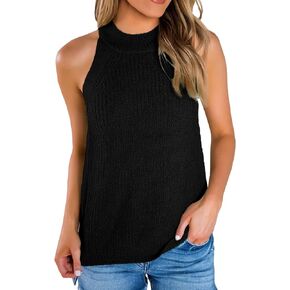 LANYO LILI Womens Sleeveless Racerback Summer Tank Tops for Women Casual Basic Ribbed Fitted Sweater Vest