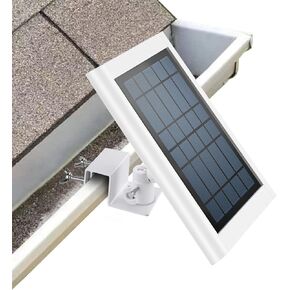 Gutter Mount for Ring Solar Panel, Adjustable Weatherproof Aluminum Alloy Mount Bracket, Perfect Angle to Get Adequate Sunlight (White)