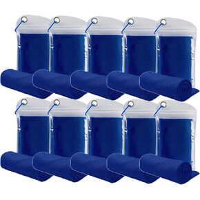 immoono 10 Pack Cooling Towels Bulk Microfiber Ice Towel Quick Dry Breathable Chilly Sweat Towel Stay Cool Towel for Neck Face Yoga Gym Workout Running Pilates Beach with Carabin Bag, 40x12'', Orange