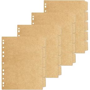 3 Ring Binder Dividers, 20 Sheets Premium Kraft Binder Dividers with 5-Tabs Set, 8.5" x 11" Cardstock Letter Size Index Dividers Paper Binder Dividers for 3 Ring Binder(Kraft)