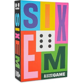 Hootenanny Games SIXEM: The Ultimate Race-to-Win Dice Game – Colorful, Fast-Paced Fun for All Ages, 2-4 Players, Ages 10+