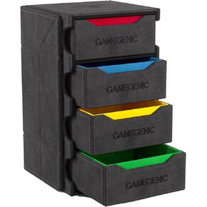 Token’s Lair - Premium All-in-One Token Box with Integrated Dice Tray for Ultimate Gaming Experience, Multifunctional Storage for Game Tokens, Dice and Accessories, Black Color, Made by Gamegenic