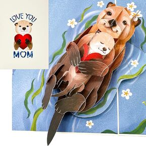 Liif Penguin Happy Mothers Day Card, 3D Mothers Day Pop Up Card
