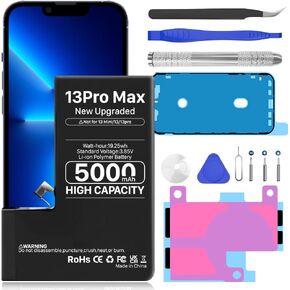 EDIPEKA Battery for iPhone 13 Pro Max, [5000mAh] New 0 Cycle Higher Capacity Battery Replacement for iPhone 13 Pro Max Model A2643, A2484, A2641, A2644, A2645, with Complete Repair Tools Kits
