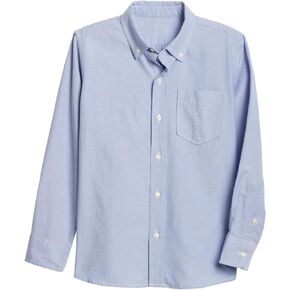 GAP Boys' Button-Down Long Sleeve Oxford Shirt