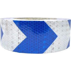 [ALL STAR TRUCK PARTS] Blue Arrow Reflective Tape, 2" Hazard Warning Tape Waterproof - High Intensity Reflector Conspicuity Safety Tape Strong Adhesive Crystal Lattice Blue Arrow (2 IN x 30 FT)