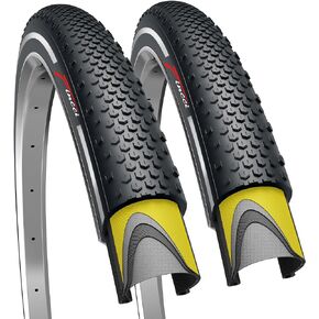 إطار Fincci 700 x 38c 40-622 جدار عاكس مع حماية مضادة للثقب 1 مم لدورة الحصى الكهربائية Cyclocross العاكسة MTB Cross Hybrid Bike - حزمة من 2
