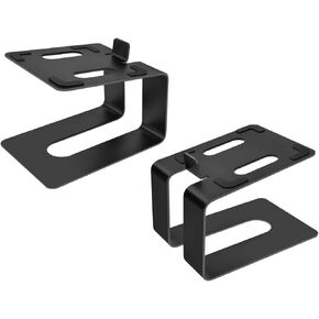 Monoprice Tilted Metal Desktop Bookshelf Speaker Stands Risers Pair with Vibration Absorption Pads, Supports up to 33lbs with 10° of Tilt, Perfect for Most Fit Bookshelf Speakers and Studio Monitors
