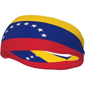 Cute Venezuela Flag Running Headbands for Men Women Venezuelan Sports Sweatbands Hairband for Basketball, Yoga, Workout