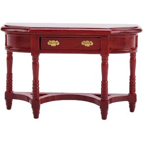 1 12 Scale Dollhouse Furniture, Miniature Dollhouse Furniture, Wooden Doll House Accessories And Furniture 1:12 Scale Dollhouse Half-Round Table Model for Children Home Adults Daughters