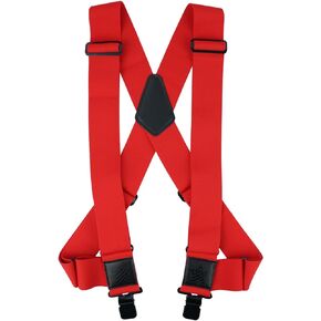 KUNN Men's Suspenders Heavy Duty 2 Inch Side Clip Adjustable Elastic Braces Truck Style Work Suspender