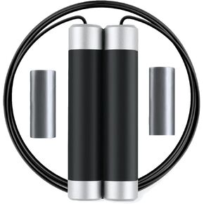 Jump Rope, 1/2 lb Weighted Jump Rope for Fitness Men and Women, Adjustable Jump Rope, Non-Slip Grip Steel Wire Skipping Ropes for Adult and Children, Athletic Fitness Exercise Jumping Rope in Kuwait