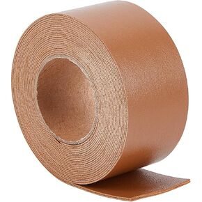 GORGECRAFT 37.5mm x 2m Chocolate Leather Strips Double-Sided Lychee Pattern Flat Leather Cord 1.7mm Thick Imitation Leather Strap for DIY Crafts Guitar Belt Bracelet Jewelry Making Tooling Workshop