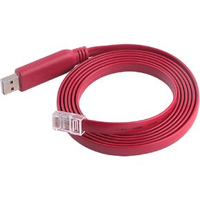 6FT USB to RS232 Serial RJ45 Console Adapter Cable for Cisco Huawei TP-Link Routers/Switches to Connect Laptop PC Support Win10 Mac Red FTDI
