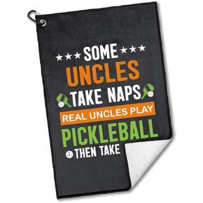 rofiowa We are More Than Just Pickleball Friends Polyester and Cotton Blend Printed Sport Towel with Clip, Funny Flamingo Pickleball Accessories for Men Women, Pickleball Gift for Pickleball Lover