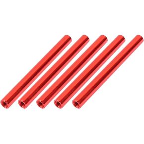 uxcell 5 Pcs M3 x 60mm Round Aluminum Column Alloy Standoff Spacer Stud Fastener for Quadcopter Red