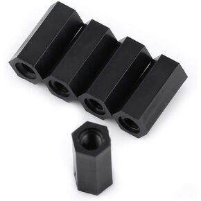100Pcs M3 Female to M3 Female Hex Threaded Standoff Spacer Pillar 8mm 10mm 12mm 15mm Nylon Black for Mounting Between PCB Circuit Boards and Machine Boards (12mm)