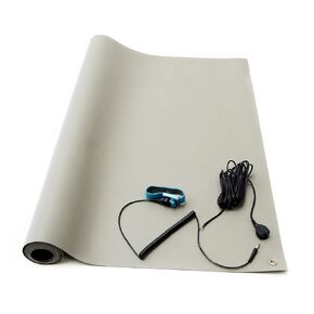 Bertech - 2059USA-20x24BKT ESD Soldering Mat Kit (Made in USA), 20 Inches Wide x 24 Inches Long x 0.06 Inches Thick, Blue, Includes a Wrist Strap and Grounding Cord, RoHS and REACH Compliant